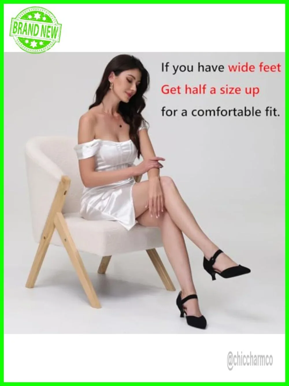 Kitten Heels Pointed Toe Ankle Strap Buckle Slip On Low Heel Dress Pumps